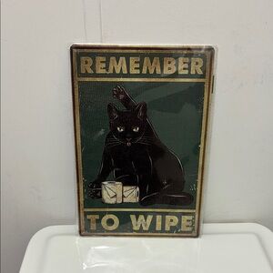 Black Cat Bathroom Sign